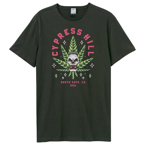 Amplified Unisex Aikuisten Skull Leaf Cypress Hill T-paita