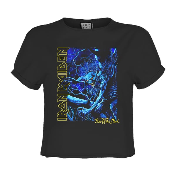 Amplified Womens/Ladies Blue Monster Iron Maiden Crop Top