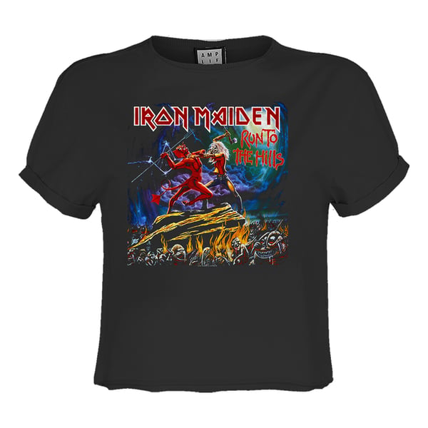 Amplified Womens/Ladies Run To The Hills Iron Maiden Crop Top