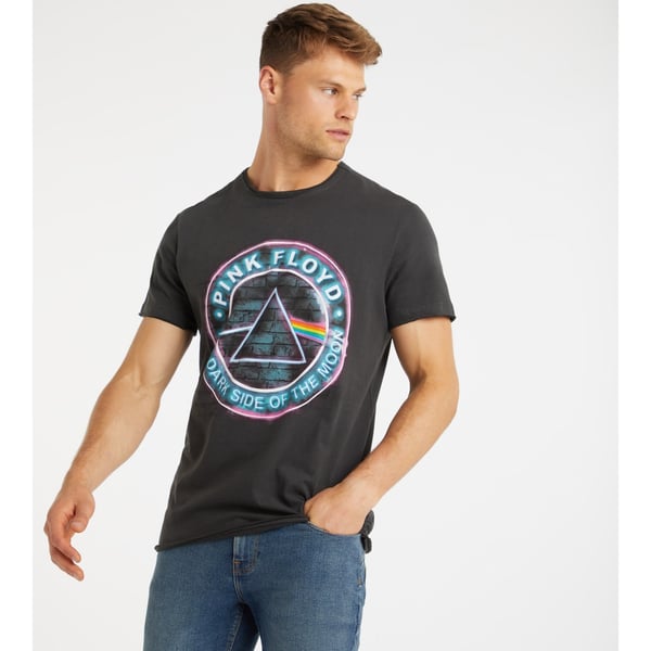 Amplified Unisex voksen Neon Dark Side Pink Floyd T-shirt