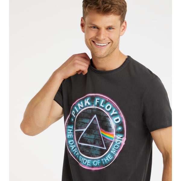 Amplified Unisex voksen Neon Dark Side Pink Floyd T-shirt