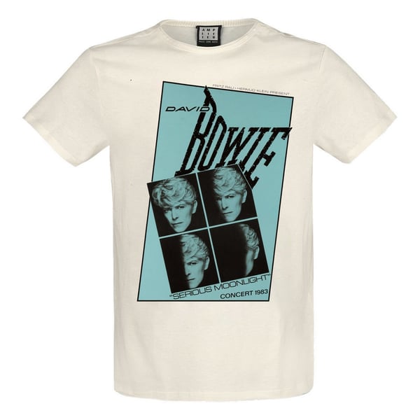 Amplified Unisex voksen Serious Moonlight Quad David Bowie T-shirt