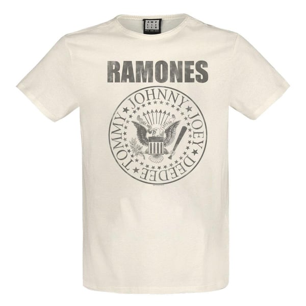 Amplified Unisex Adult Vintage Shield Ramones T-Shirt