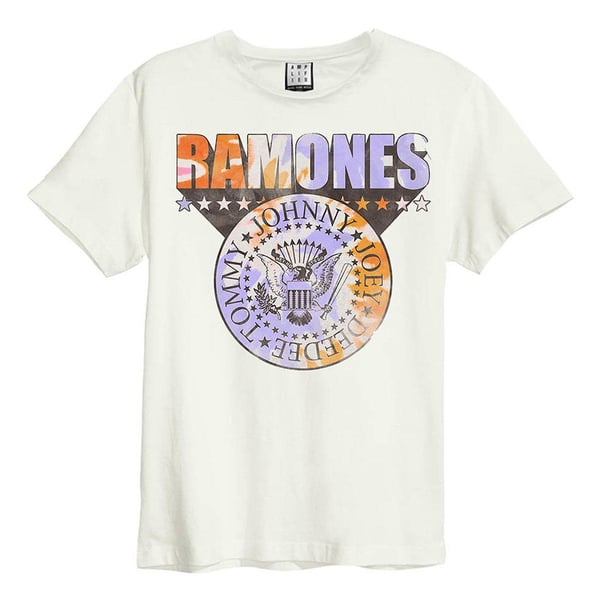 Amplified Unisex Adult Tie Dye Shield Ramones T-Shirt