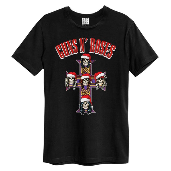 Amplified Unisex Adult Christmas Hat Band Guns N Roses T-Shirt
