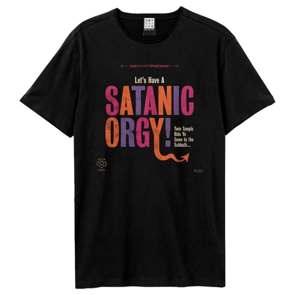 Amplified Unisex Aikuisten Lets Have A Satanic Orgy Twin Temple T-paita