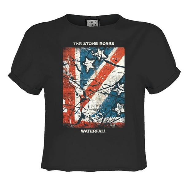 Amplified Womens/Ladies Waterfall The Stone Roses Crop T-Shirt