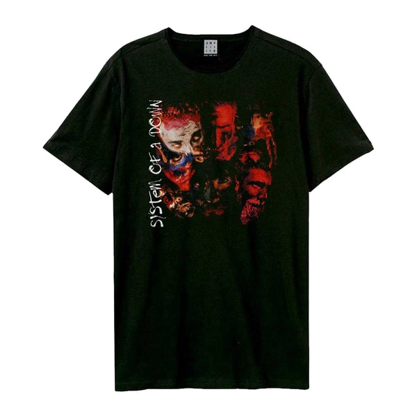 Amplified Unisex Aikuisten Painted Faces Systems Of A Down T-paita