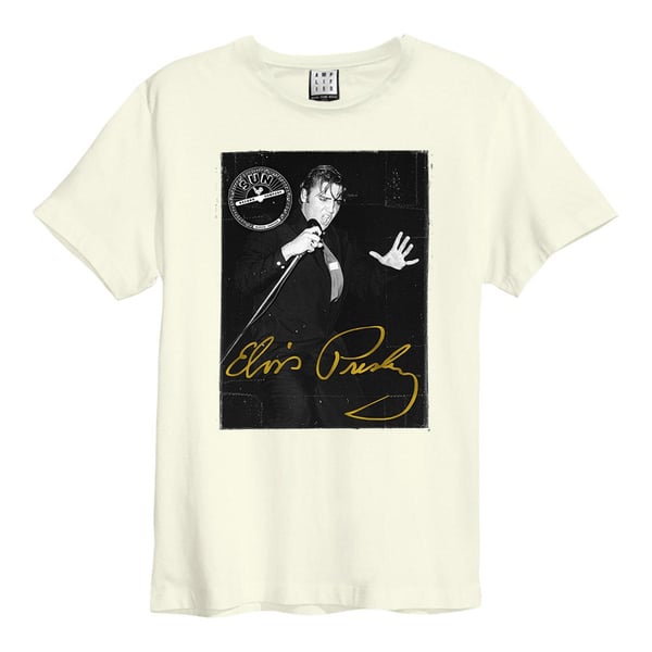 Amplified Unisex Adult Portrait Live Sun Records & Elvis T-Shirt Amplified Unisex Adult Portrait Live Sun Records & Elvis T-Shirt