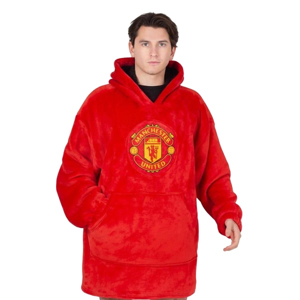 Manchester United FC Unisex Adult Crest Oversized Blanket Hoodie