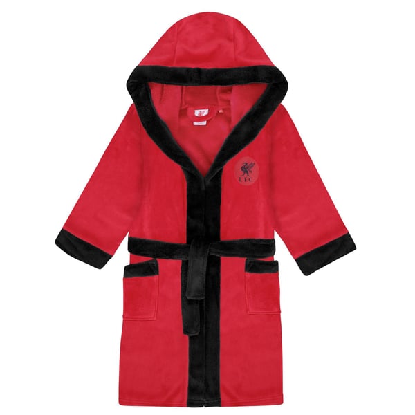 Liverpool FC Boys Crest Fleece Contrast Trim Dressing Gown