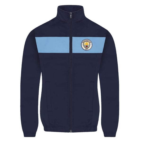 Manchester City FC Boys Contrast Striped Tracksuit