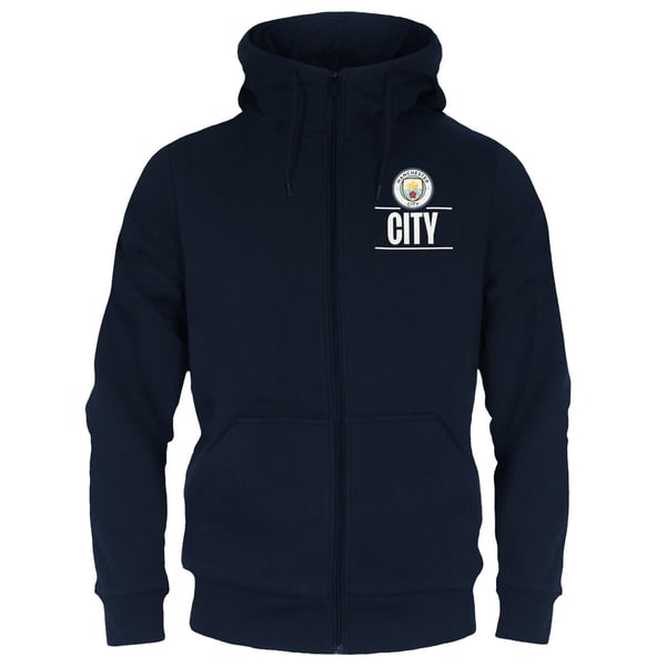 Manchester City FC Mens Fleece Full Zip Hoodie