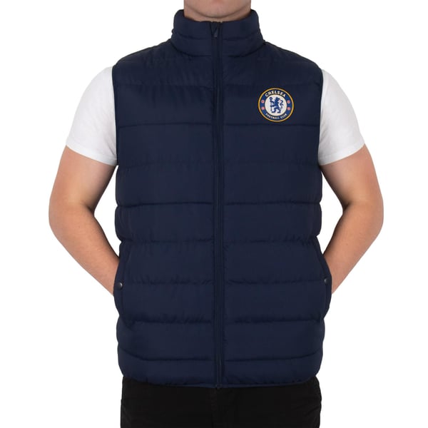 Chelsea FC Mens Quilted Padded Gilet