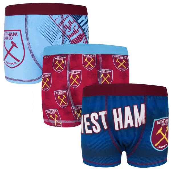West Ham United FC Boys Boxer Shorts (Pack of 3)
