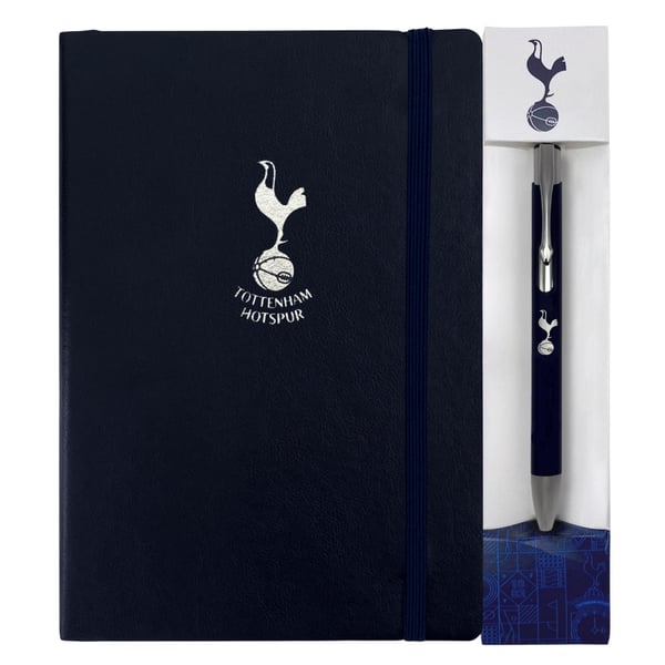 Tottenham Hotspur FC -seuran vaakunalla varustettu A5-muistikirja ja kynä