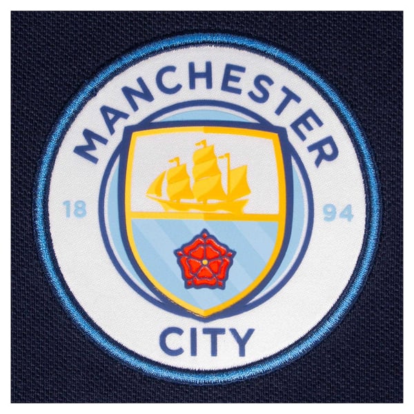 Manchester City FC Mens Contrast Sleeves Polo Shirt