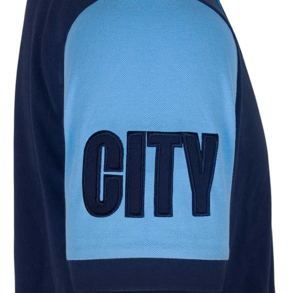 Manchester City FC Mens Contrast Sleeves Polo Shirt