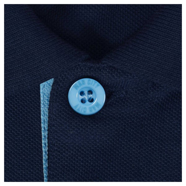 Manchester City FC Mens Contrast Sleeves Polo Shirt