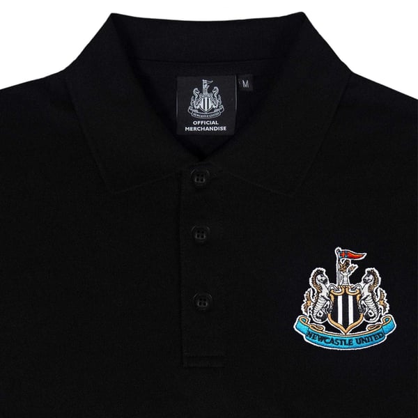 Newcastle United FC Mens Woven Patch Polo Shirt