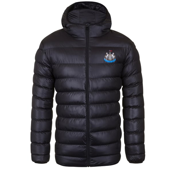 Newcastle United FC Mens Crest Quilted Jacket Newcastle United FC Mens Crest Quilted Jacket