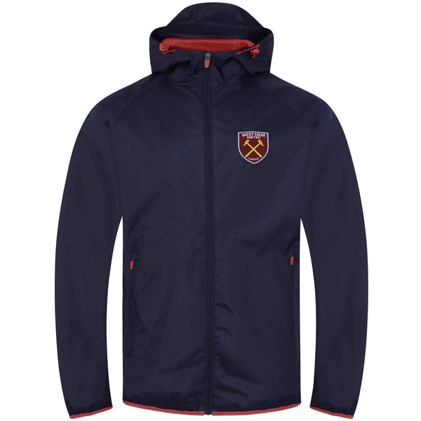 West Ham United FC Mens Crest Peaked Windbreaker