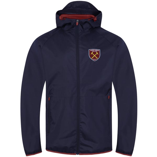 West Ham United FC Mens Crest Peaked Windbreaker