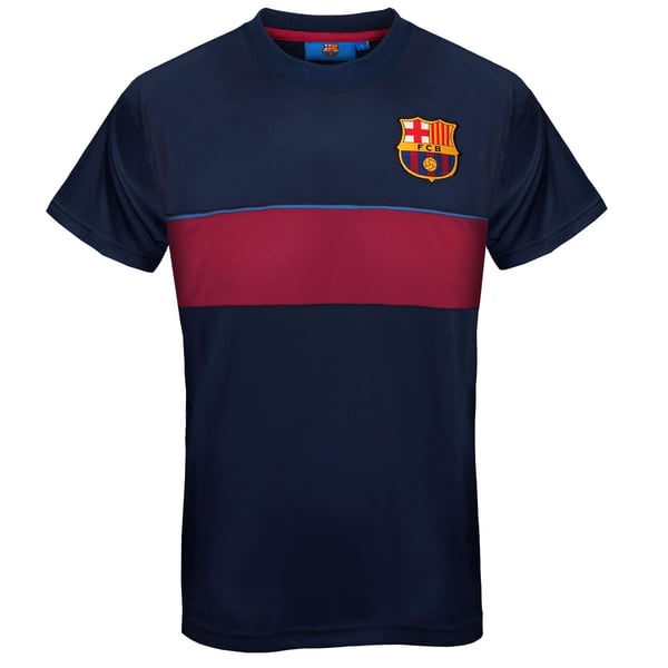 FC Barcelona Mens Contrast Striped Polyester T-Shirt FC Barcelona Mens Contrast Striped Polyester T-Shirt