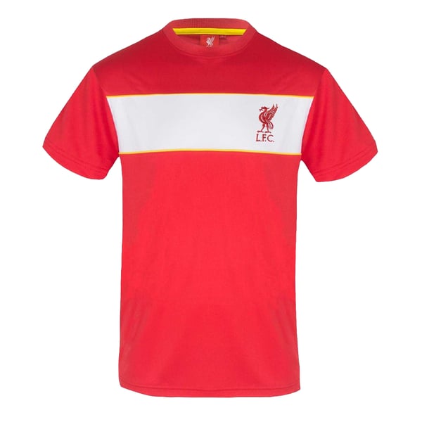 Liverpool FC Mens Contrast Striped Polyester T-Shirt