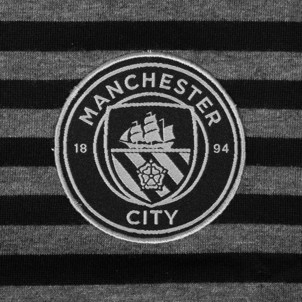 Manchester City FC Mens Striped Polo Shirt