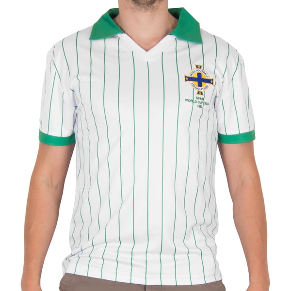 Northern Ireland FA Mens 1982 World Cup Retro Collared T-Shirt