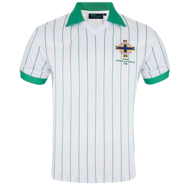 Northern Ireland FA Mens 1982 World Cup Retro Collared T-Shirt