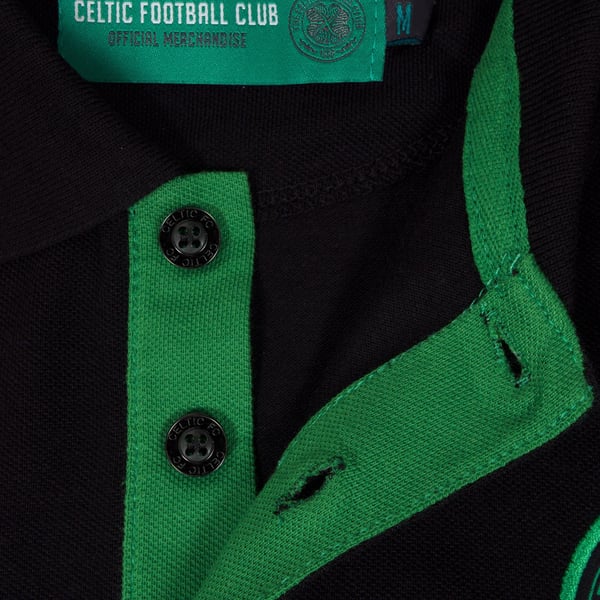 Celtic FC Mens Contrast Sleeves Polo Shirt