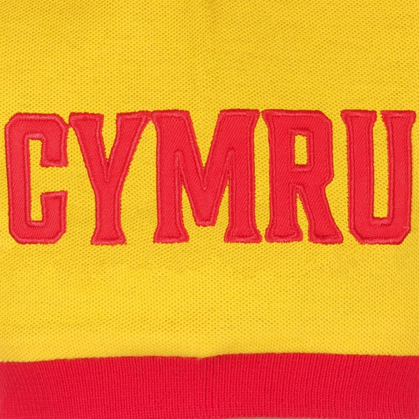 Wales Cymru Miesten Kontrastihia-poolopaita