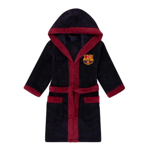 FC Barcelona Boys Crest Fleece Dressing Gown FC Barcelona Boys Crest Fleece Dressing Gown