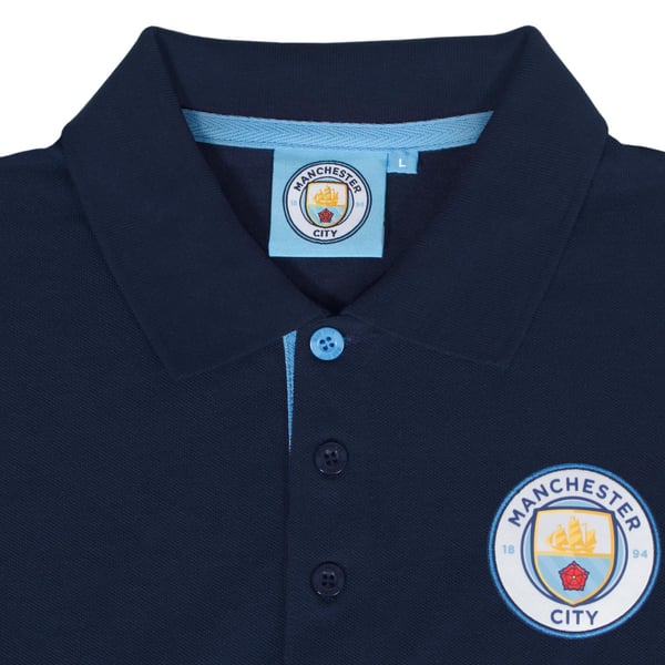 Manchester City FC Boys Contrast Sleeves Polo Shirt