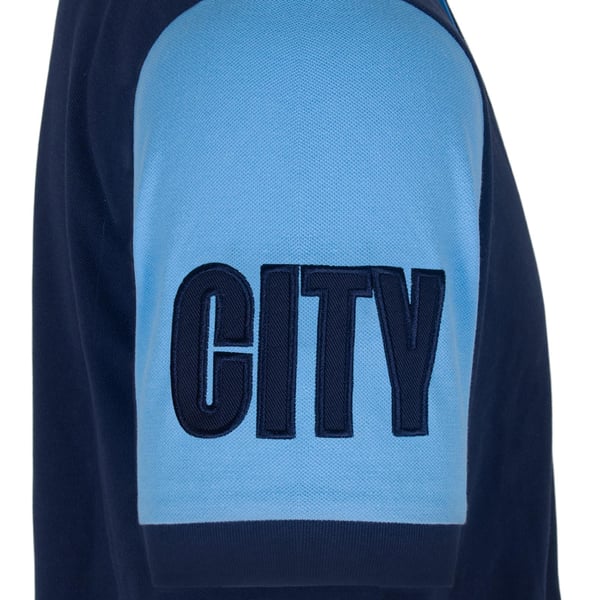 Manchester City FC Boys Contrast Sleeves Polo Shirt