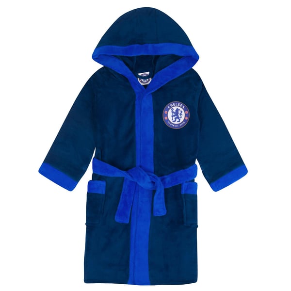Chelsea FC Boys Crest Fleece Dressing Gown Chelsea FC Boys Crest Fleece Dressing Gown