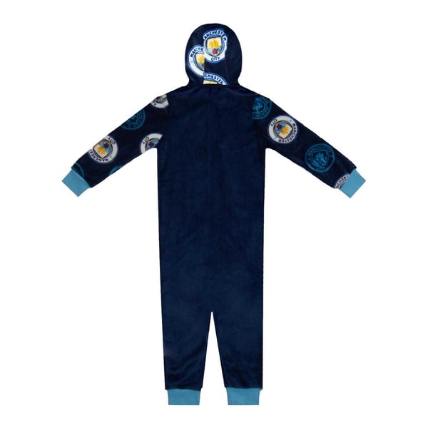 Manchester City FC Childrens/Kids Crest Fleece All-In-One Nightwear