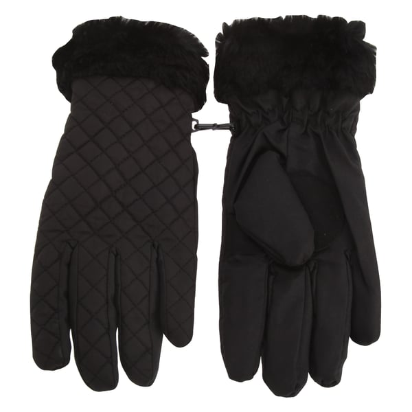 Tom Franks Womens/Ladies Quilted Gloves With Faux Fur Trim