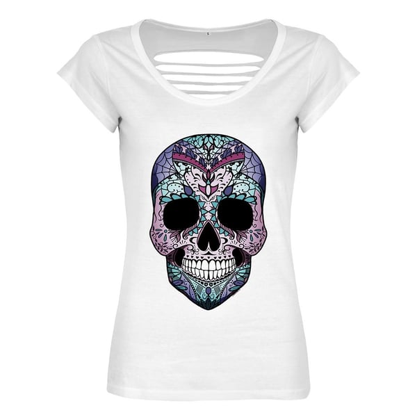 Grindstore Ladies/Womens Amaranthine Sugar Skull Razor Back T-Shirt