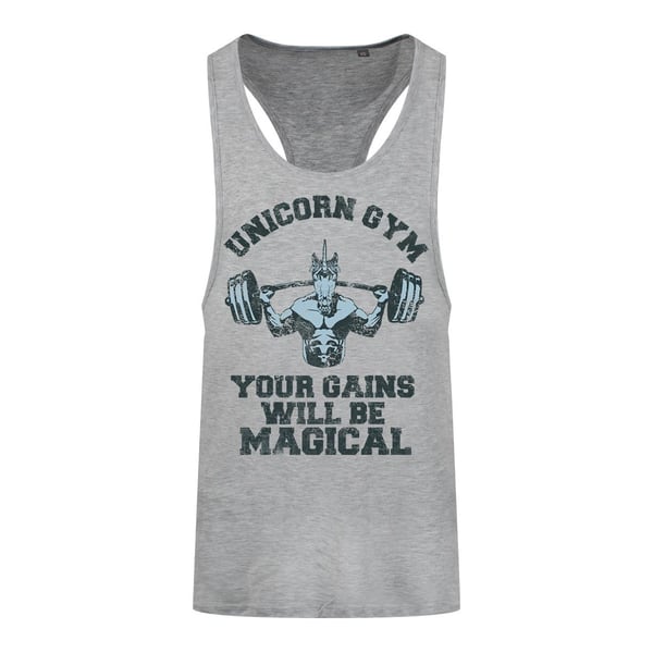 Grindstore Mens Unicorn Gym Racerback Vest Top