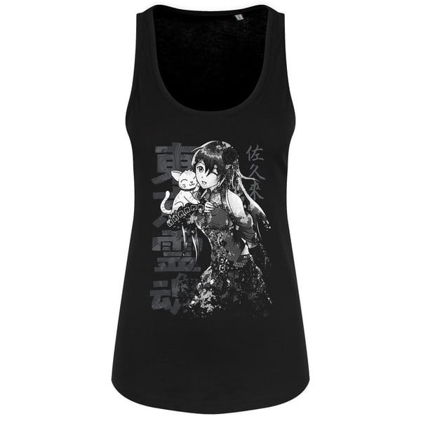 Tokyo Spirit Dame/Damer Sakura Monokrom Vest Top
