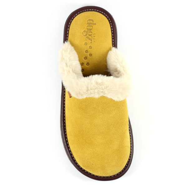 Lazy Dogz Womens/Ladies Otto Faux Fur Trim Suede Slippers