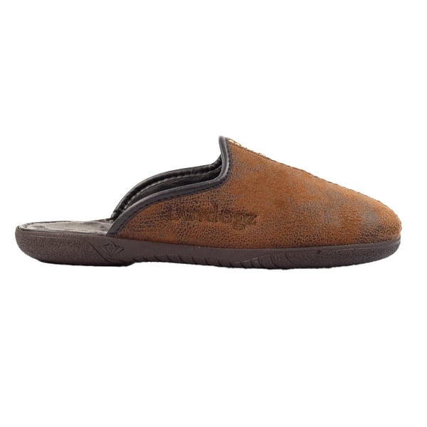 Lazy Dogz Mens Tees II Faux Leather Slip-on Slippers