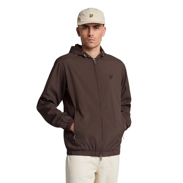 Lyle & Scott Mens Tonal Eagle Hooded Bomber Jacket