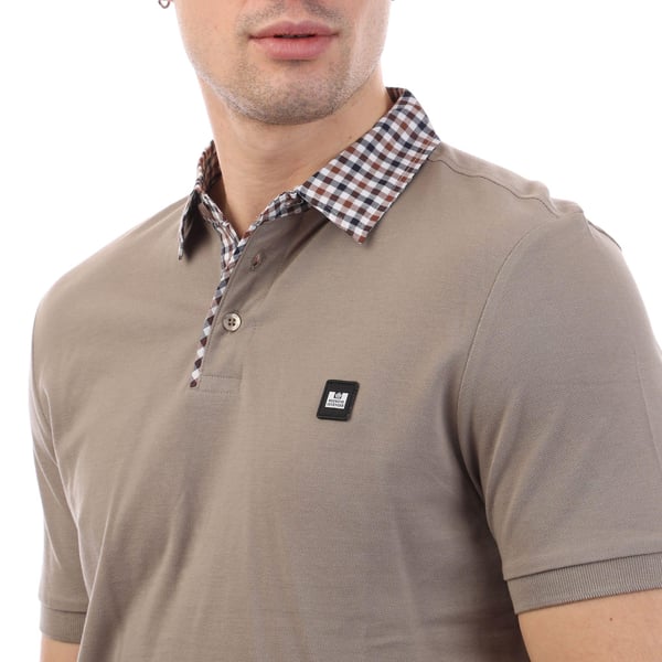 Weekend Offender Mens Nicks Checked Collar Polo Shirt