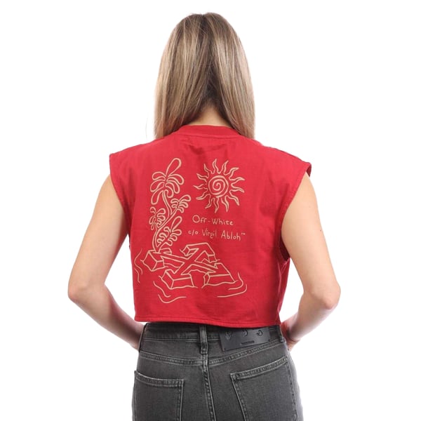 Off White Womens/Ladies Arrow Crop T-Shirt