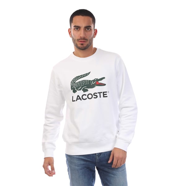 Lacoste Herr Fleece Tröja med Rund Hals