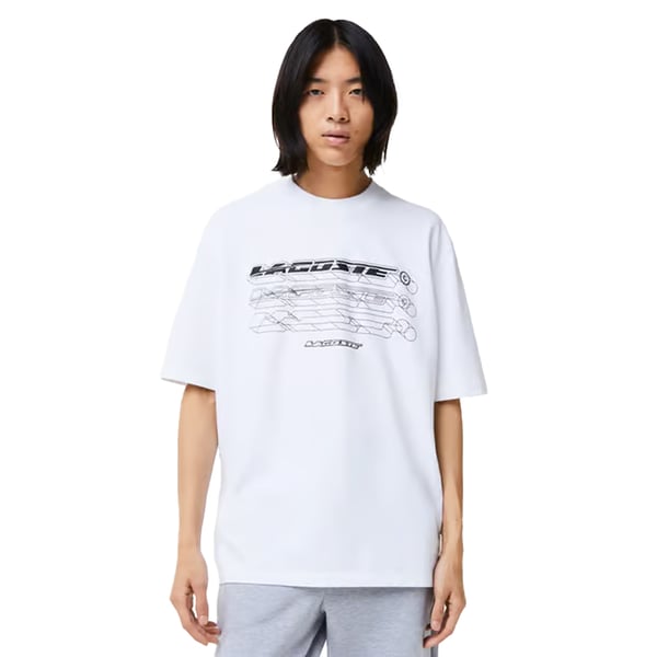 Lacoste Herr T-shirt i ekologisk bomull med lös passform